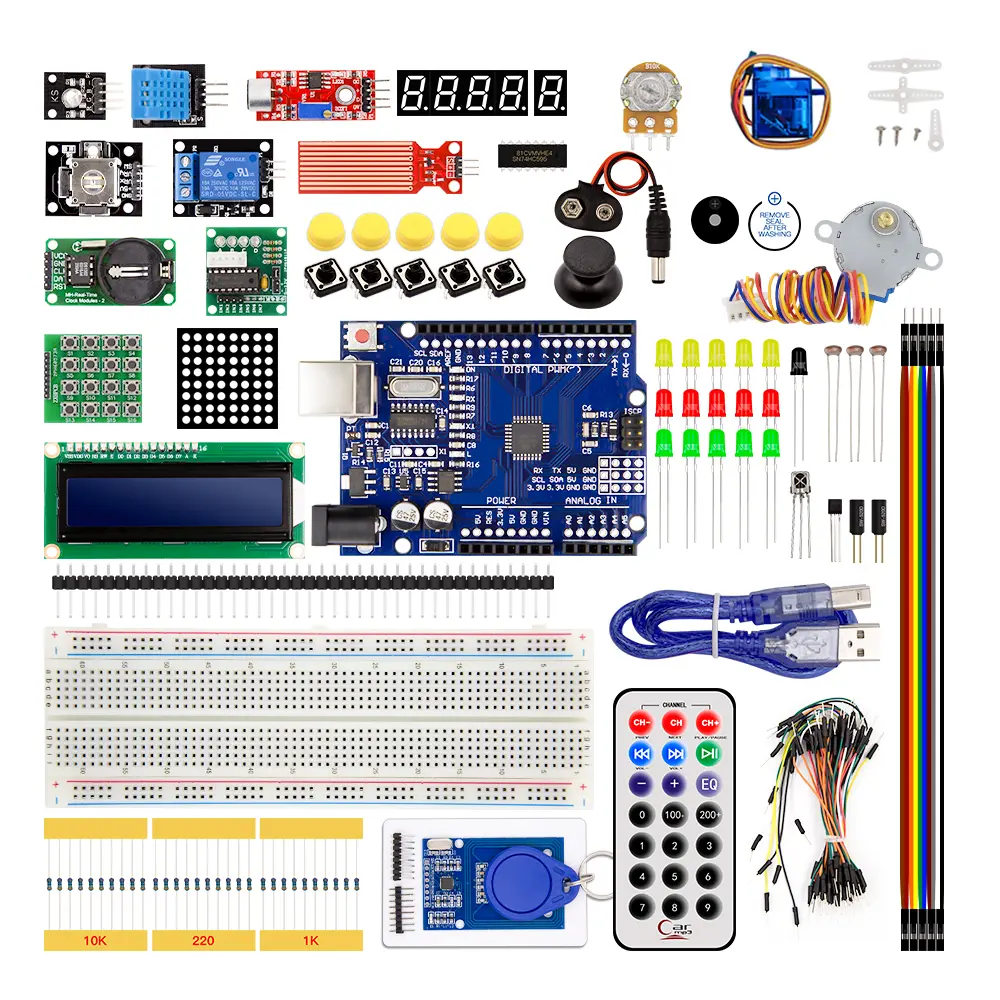 Kit de démarrage complet Kit d'apprentissage de programmation + 40 projets pour Arduino UNO R3 Starter Kit + tutoriel en ligne Kit électronique de bricolage